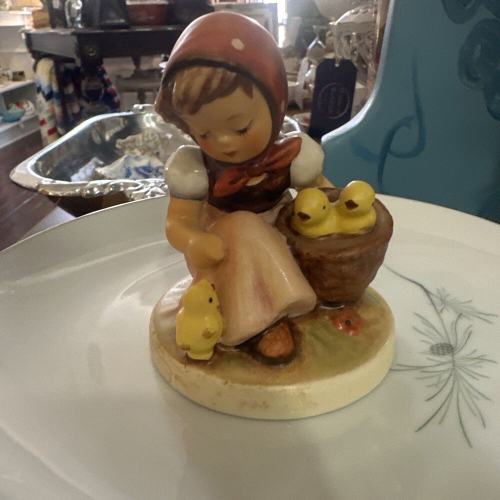 Vintage M.J. Hummel "chick Girl" Figurine Goebel Mid Century Signed